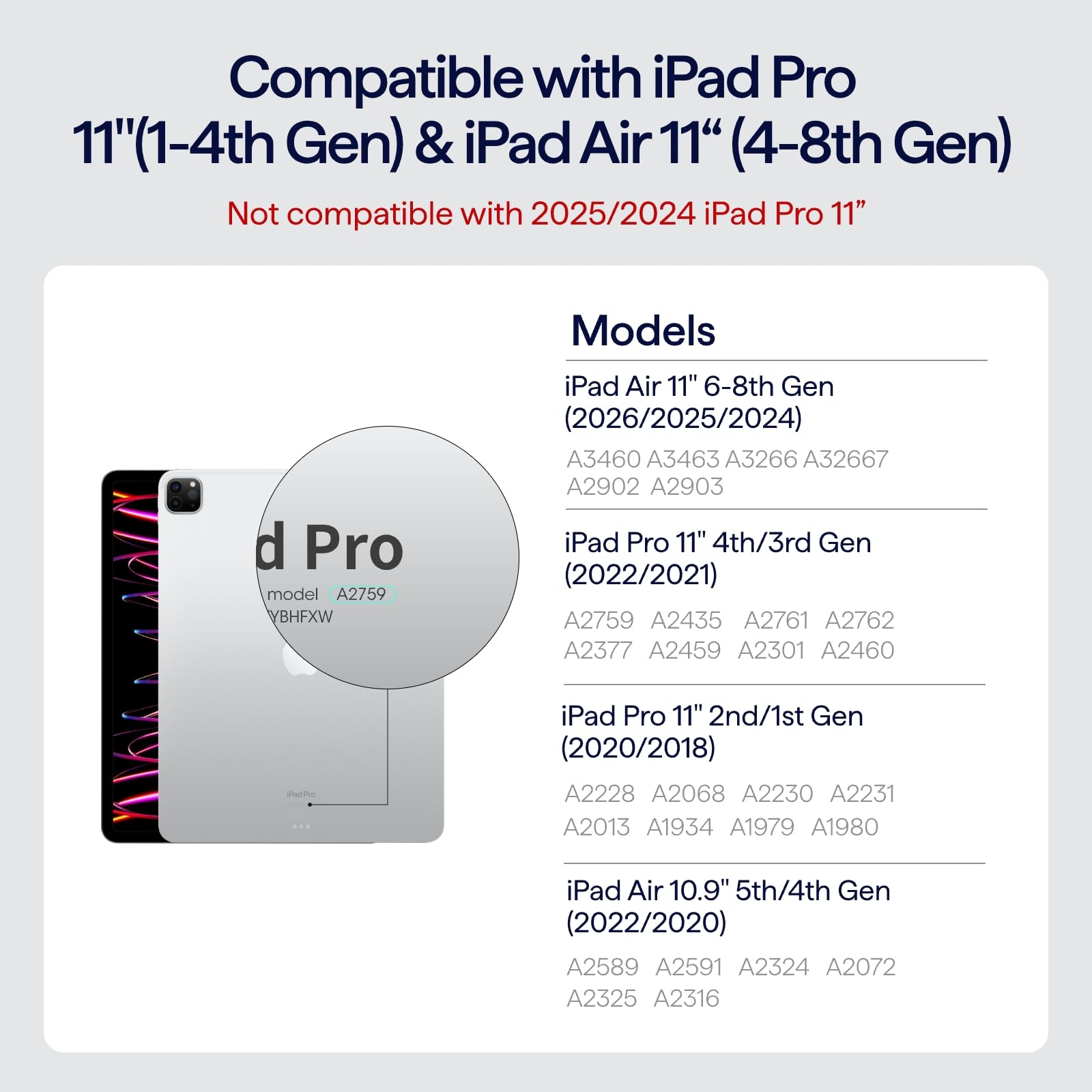 PITAKA iPad Pro 11 Inch Case, Compatible with iPad Air M3/M2 11